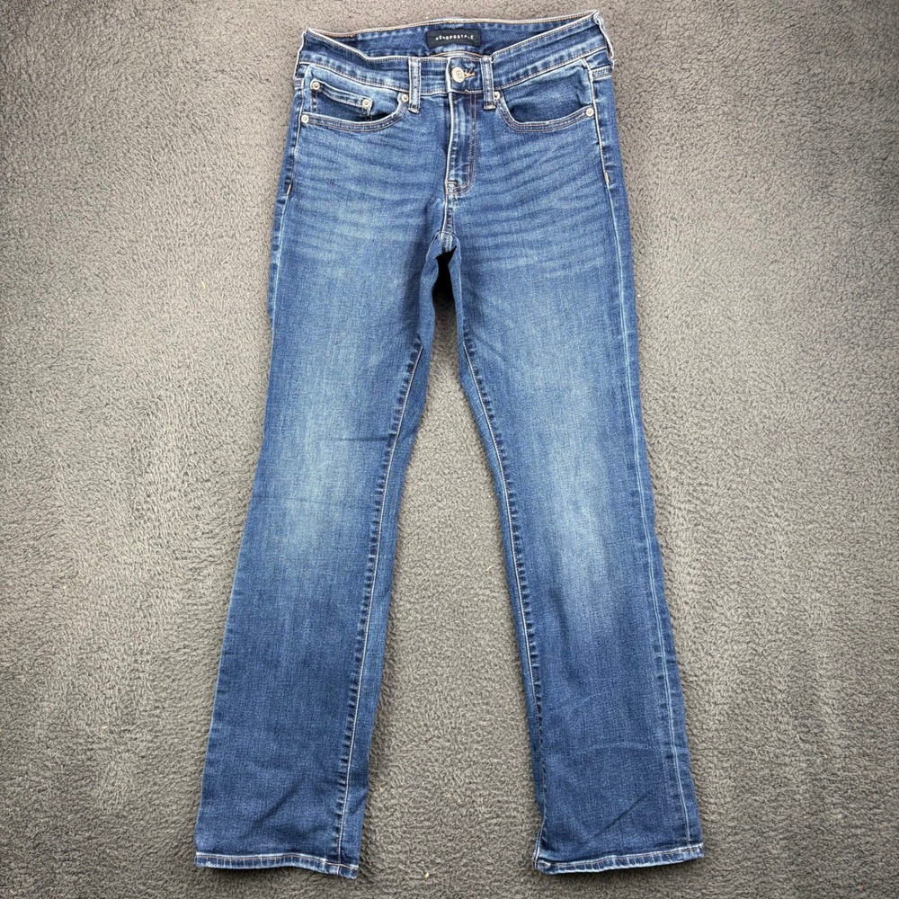 Aeropostale Womens Mid Rise Bootcut Jeans‎ Blue Denim Size 4 Stretch 10896